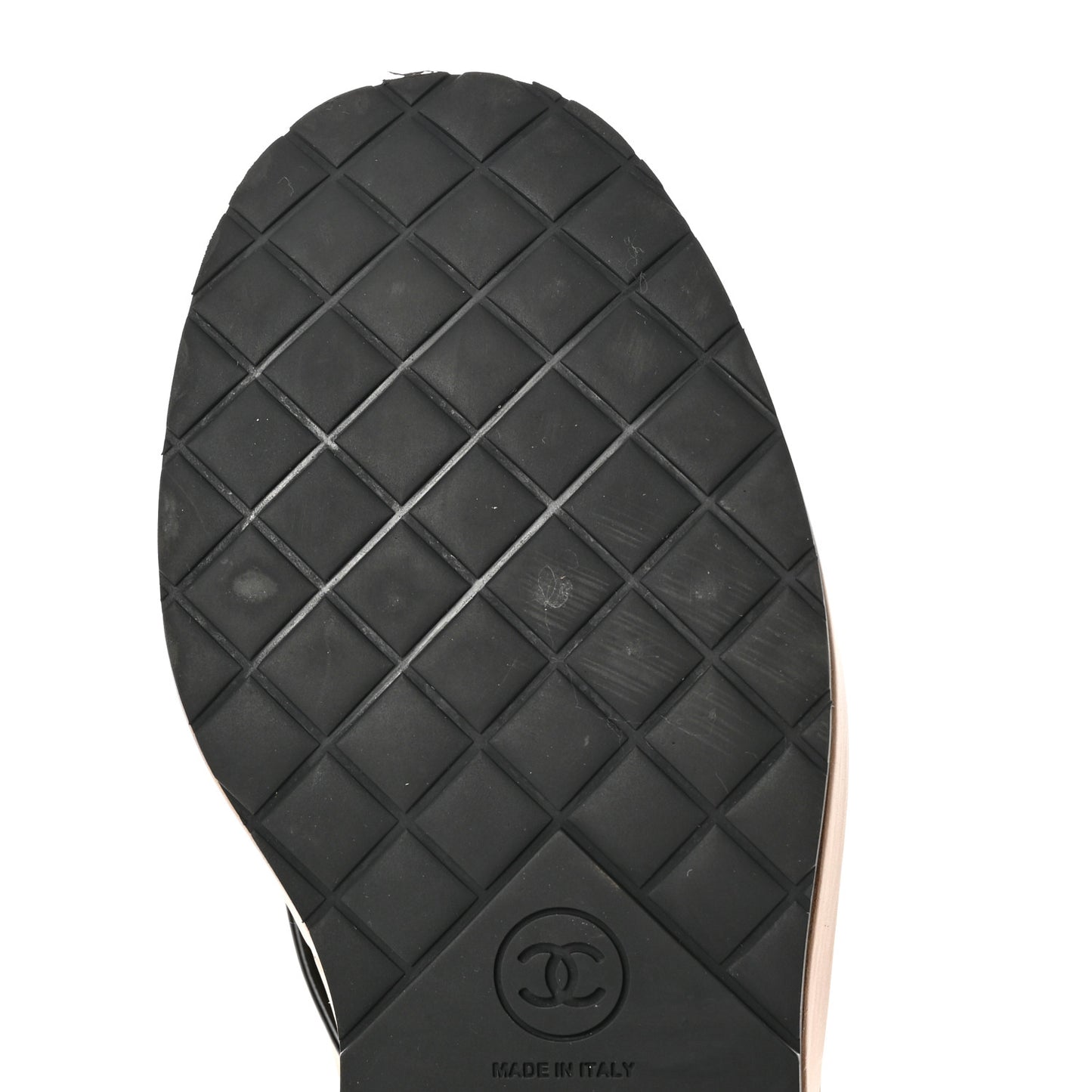 Calfskin Lace Up CC Short Boots 35.5 Beige Black