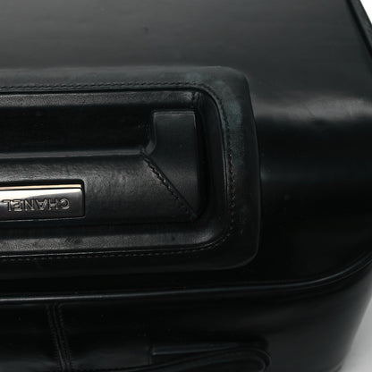 Chanel Vinyl Calfskin Quilted Coco Case Trolley Rolling Luggage Black 9 of 12