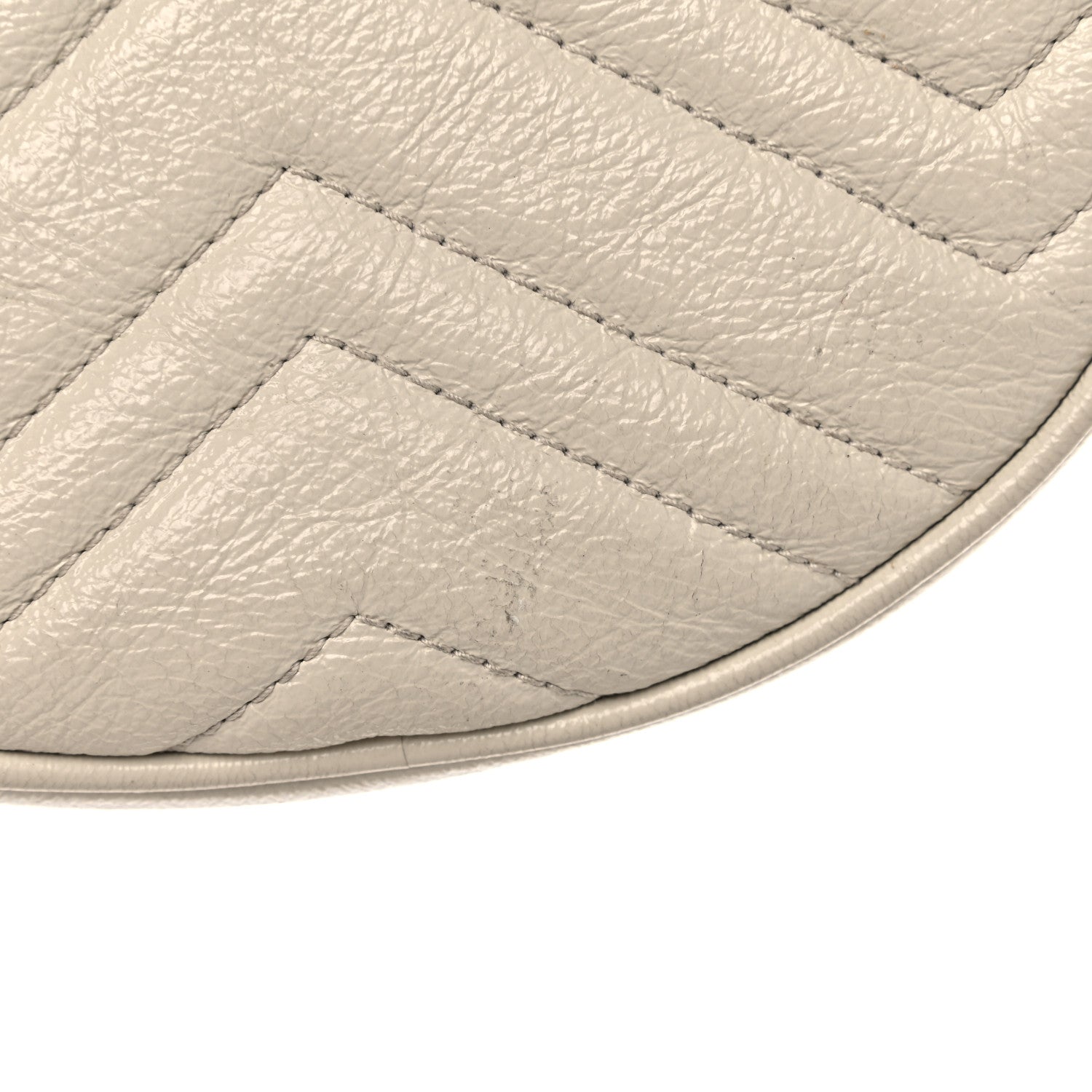 Gucci Calfskin Matelasse Mini GG Marmont Round Shoulder Bag White 16 of 21