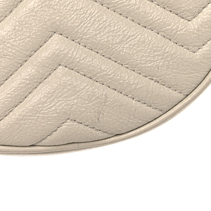 Gucci Calfskin Matelasse Mini GG Marmont Round Shoulder Bag White 16 of 21