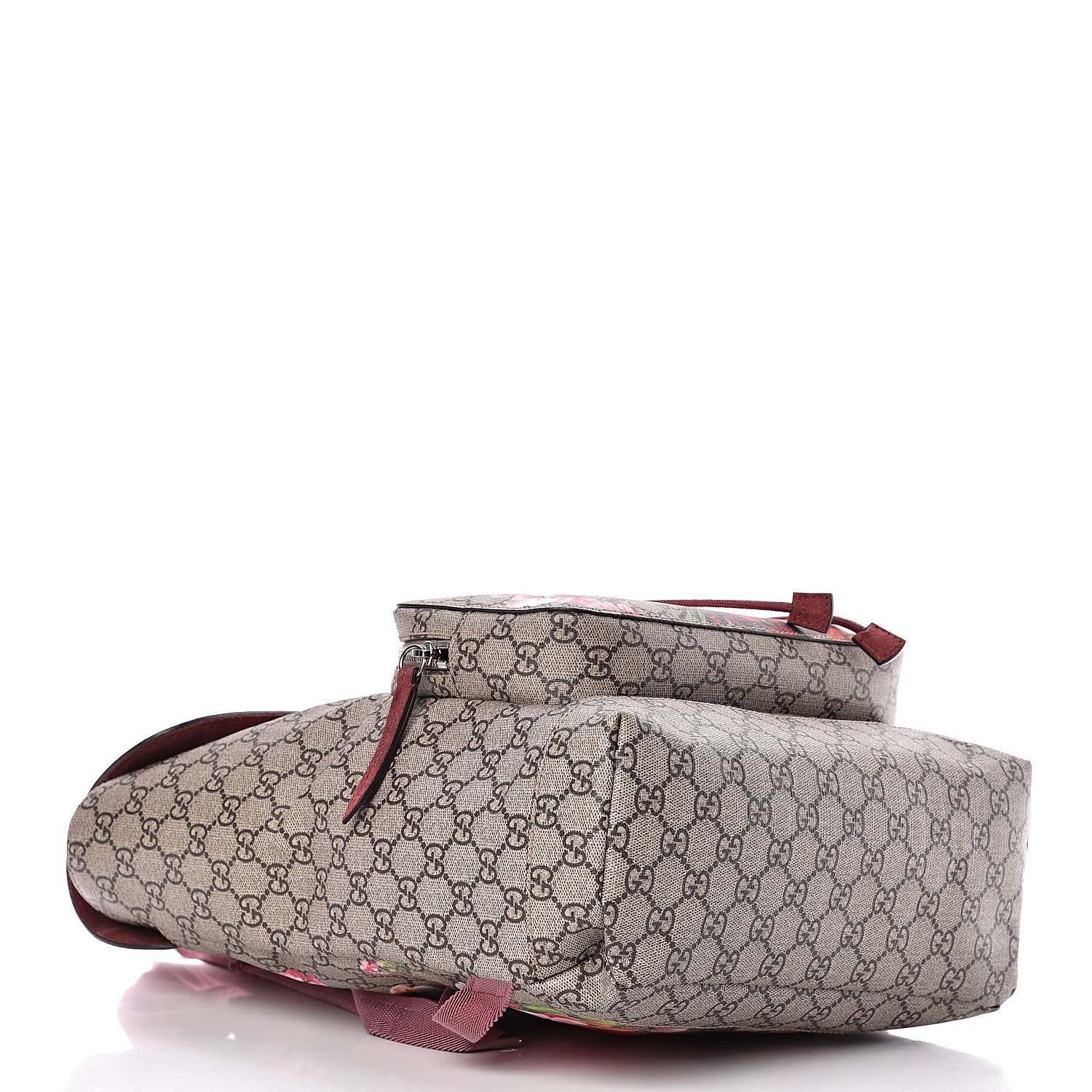 Gucci GG Supreme Monogram Blooms Medium Single Buckle Backpack Beige Multicolor Dry Rose 4 of 10