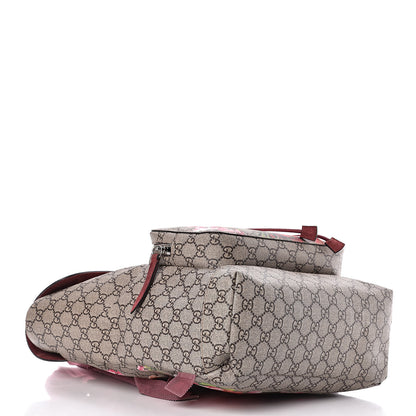 Gucci GG Supreme Monogram Blooms Medium Single Buckle Backpack Beige Multicolor Dry Rose 4 of 10
