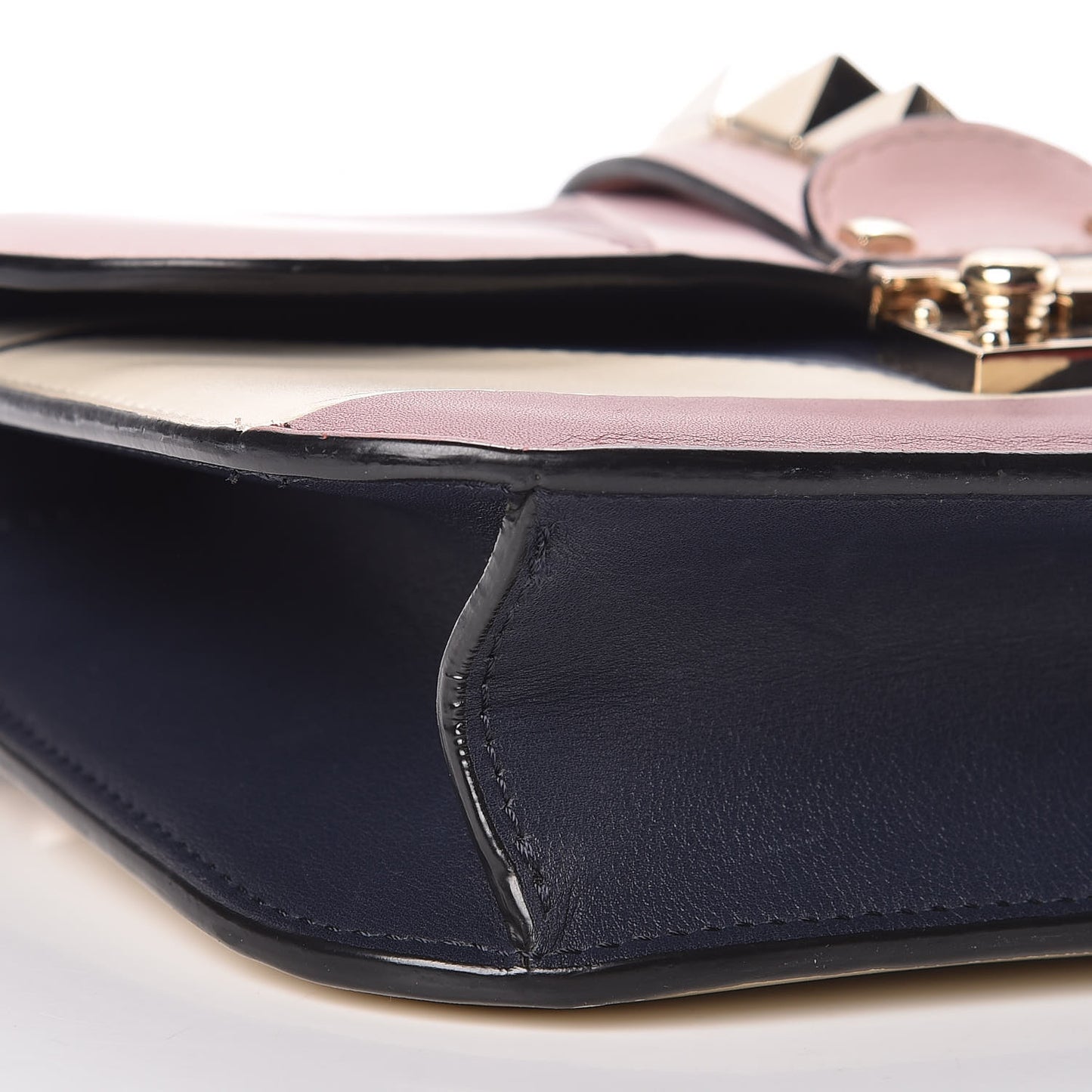 Vitello Colorblock Small Glam Lock Rockstud Flap Multicolor