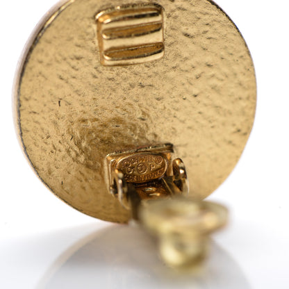 Chanel Enamel CC Clip On Earrings Black Gold 4 of 4
