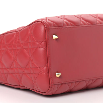 Christian Dior Lambskin Cannage Medium Lady Dior Red 8 of 10