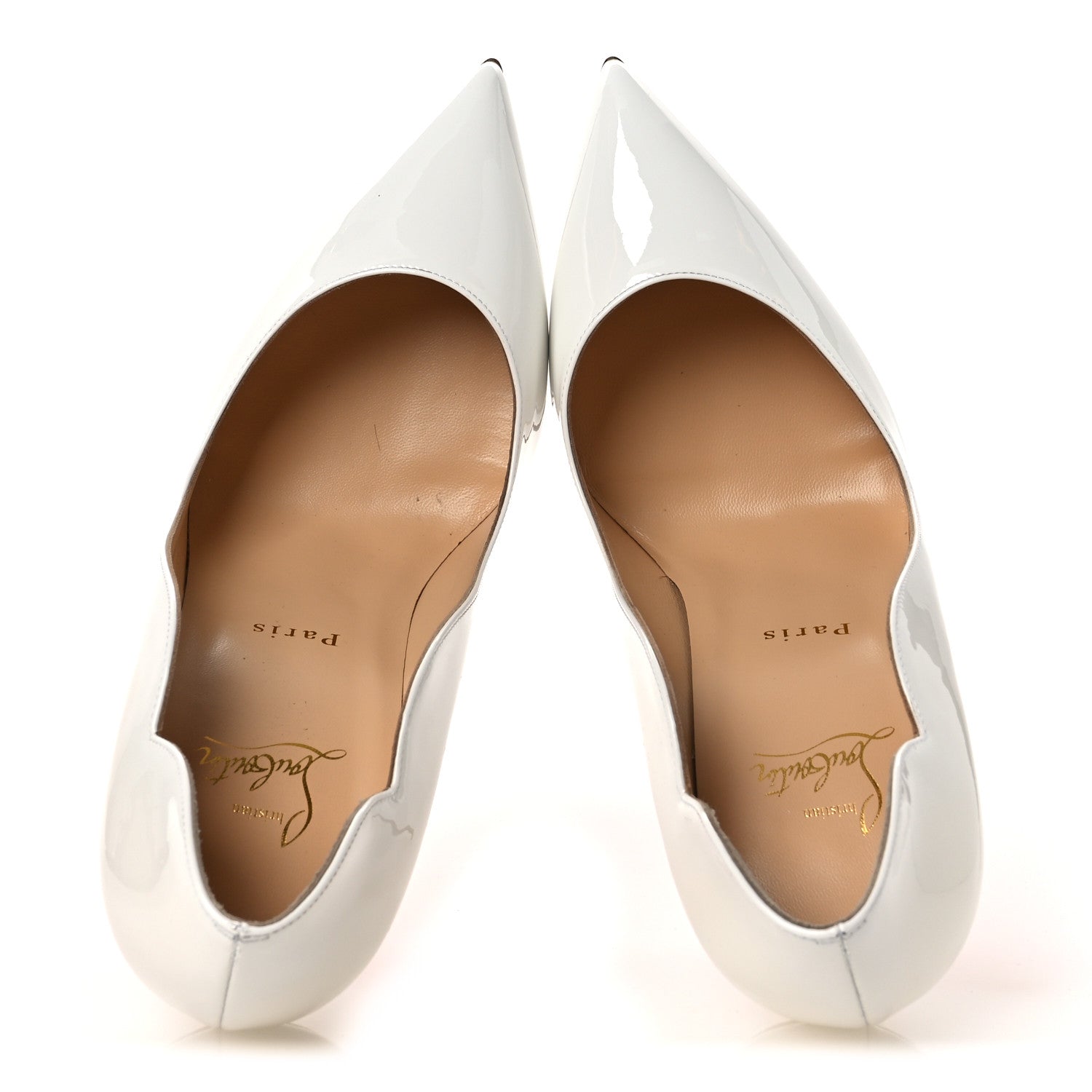 Christian Louboutin Patent Hot Chick 100 Pumps 39 White 2 of 9