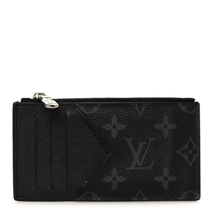 Louis Vuitton Monogram Eclipse Taiga Coin Card Holder 1 of 9