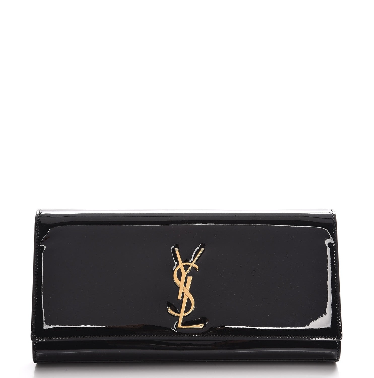 Saint Laurent Patent Classic Monogram Kate Clutch Black 1 of 7
