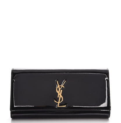 Saint Laurent Patent Classic Monogram Kate Clutch Black 1 of 7
