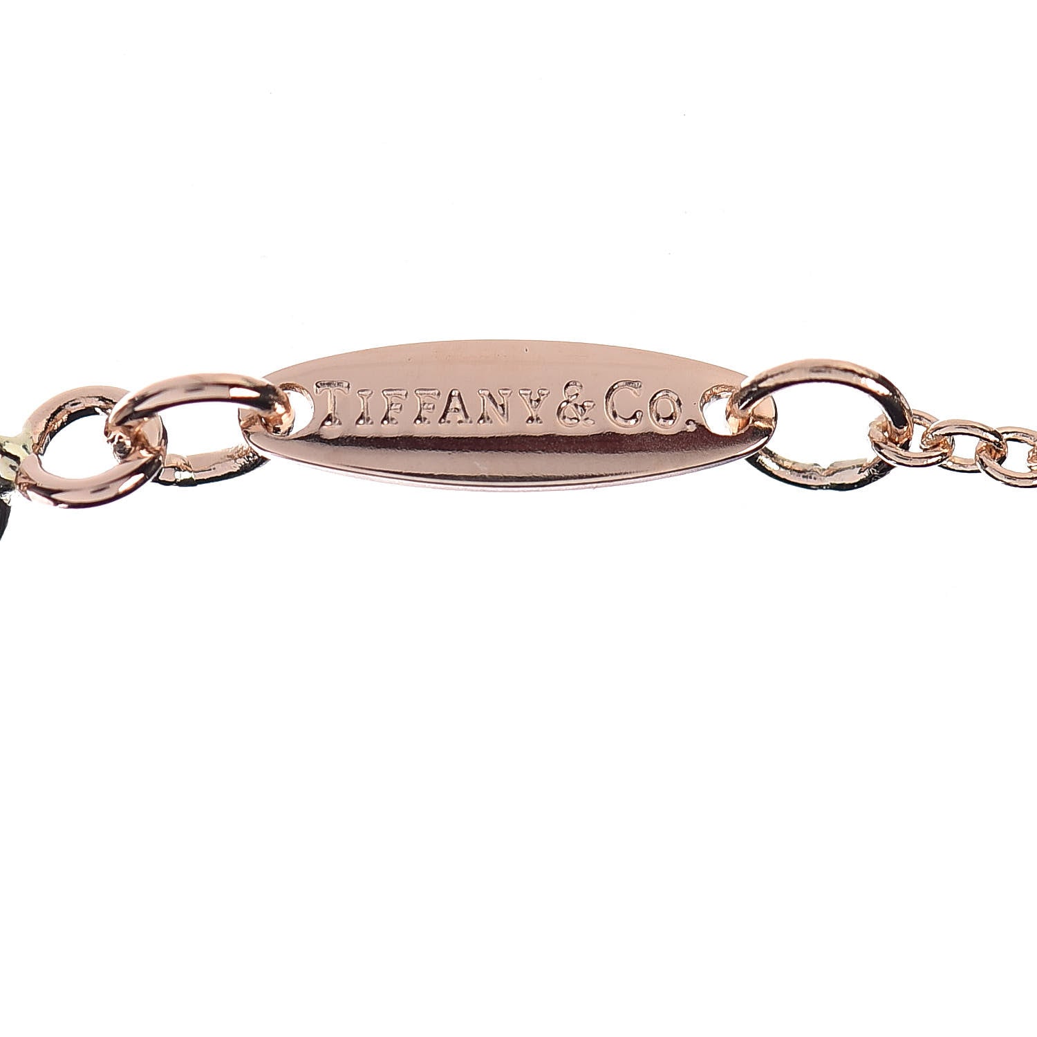 Tiffany 18K Rose Gold Diamond .03ct Elsa Peretti Diamonds by the Yard Pendant Necklace 7 of 9