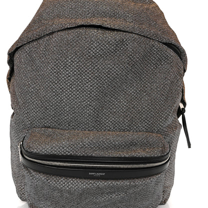 Saint Laurent Glitter Canvas City Backpack Bronze 8 of 12