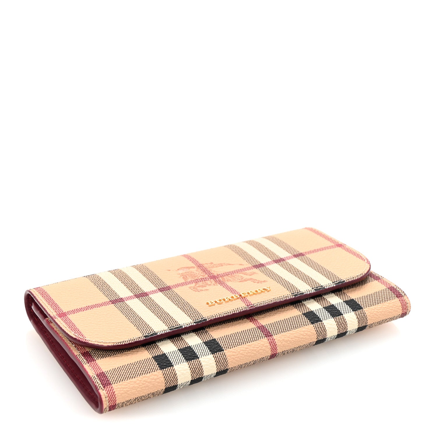Burberry Haymarket Check Harris Wallet Burgundy 4 of 7