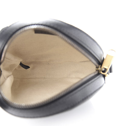 Gucci Velvet Calfskin GG Monogram Round Shoulder Bag Blue Beige 4 of 10