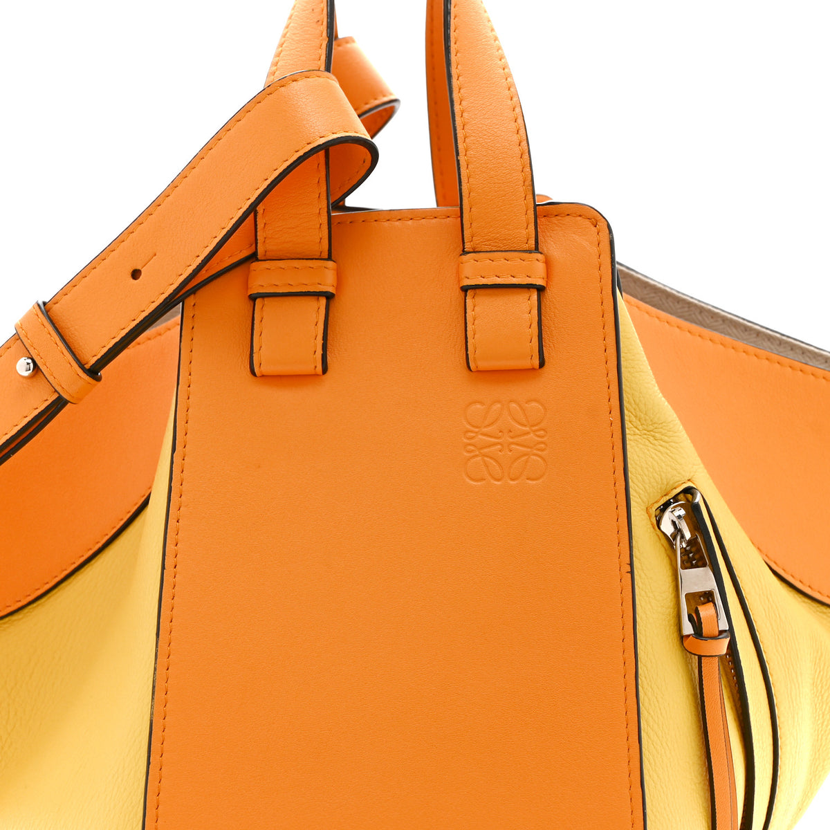 Calfskin Small Hammock Shoulder Bag Mandarin Yellow