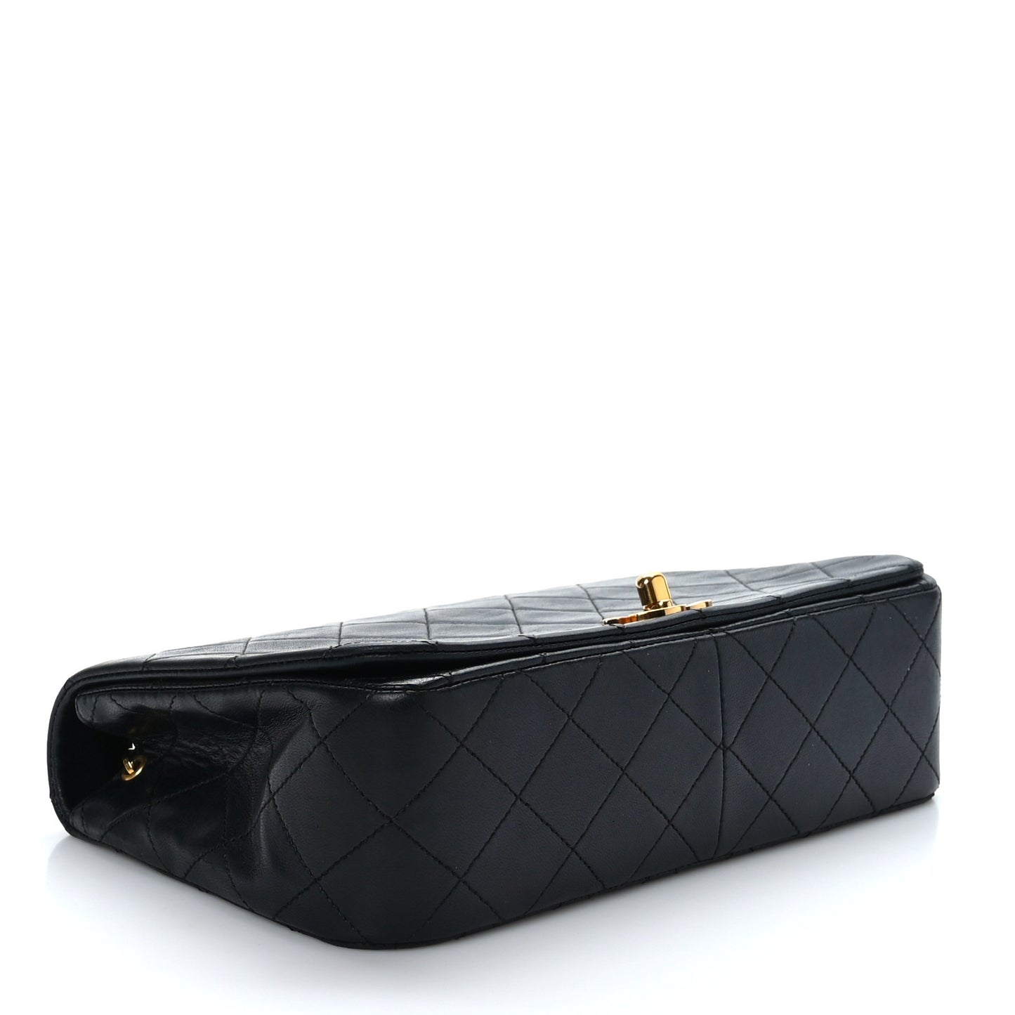 Lambskin Quilted Small Single Flap Black
