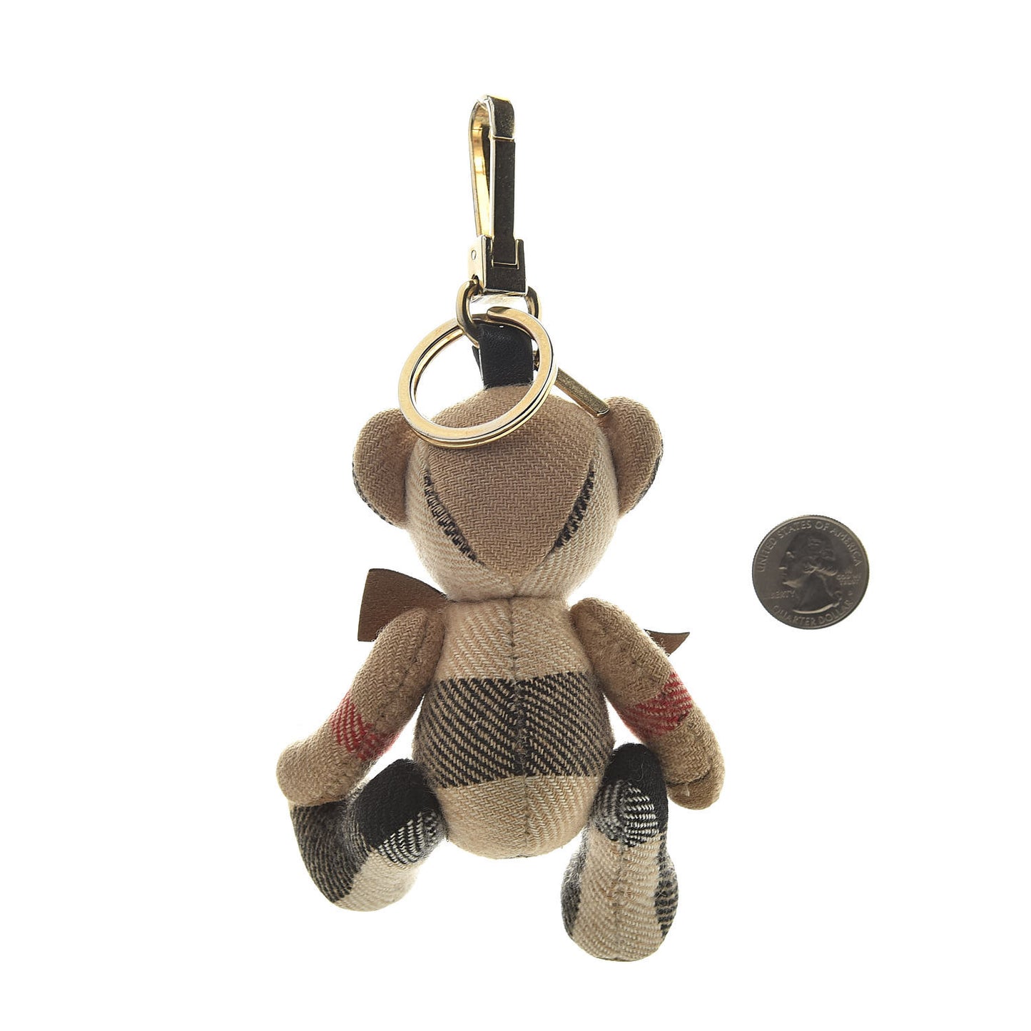 Cashmere Vintage Check Thomas Bear Bag Charm Camel