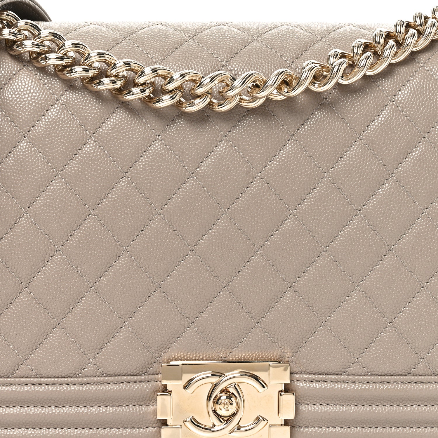 Chanel Caviar Quilted New Medium Boy Flap Dark Beige 8 of 11