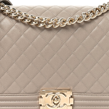 Chanel Caviar Quilted New Medium Boy Flap Dark Beige 8 of 11