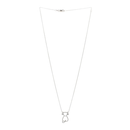Roberto Coin 18K White Gold Diamond Cat Pendant Necklace 3 of 4