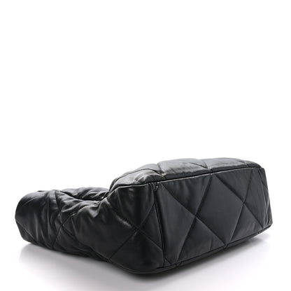 Chanel Lambskin Quilted Chanel 19 East West Shopping Bag Black 4 of 10