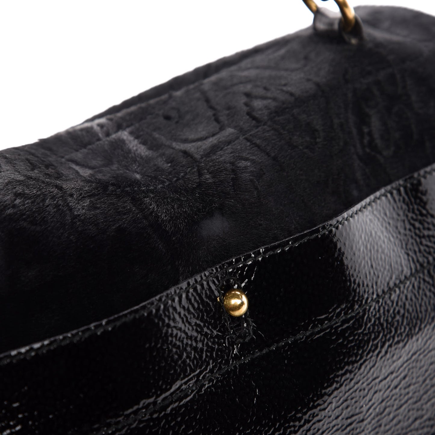 Pony Hair Patent Large Muse Two Black