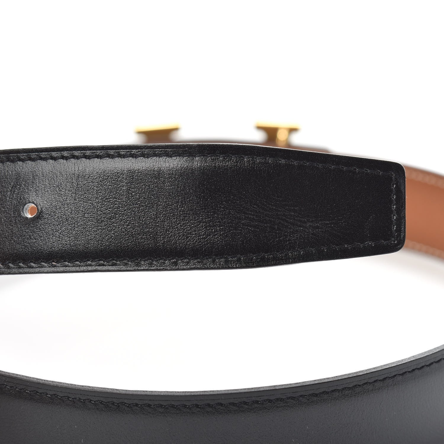 Hermes Box Togo 32mm Guilloche H Belt 80 Black Gold 3 of 7