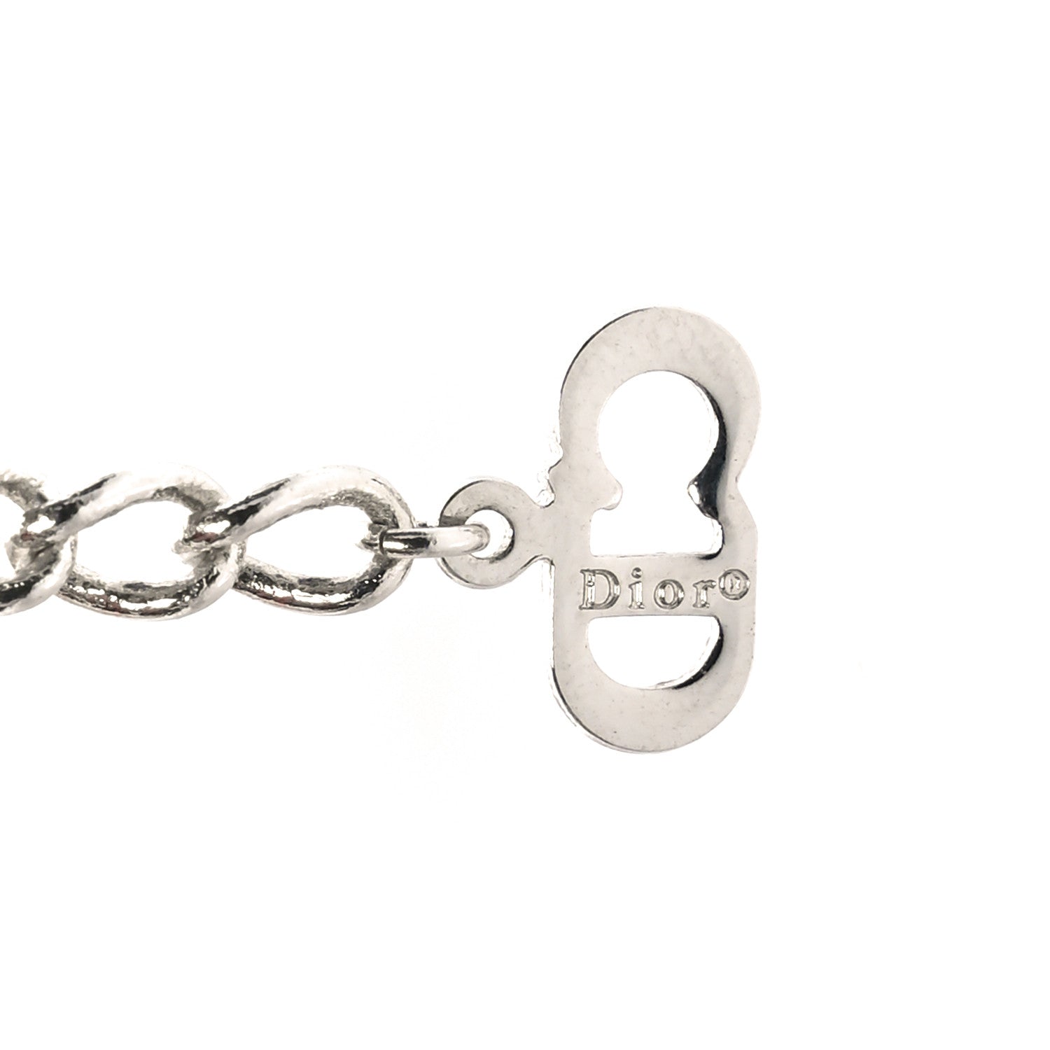 Christian Dior Oblique Trotter Pendant Necklace Silver 4 of 4