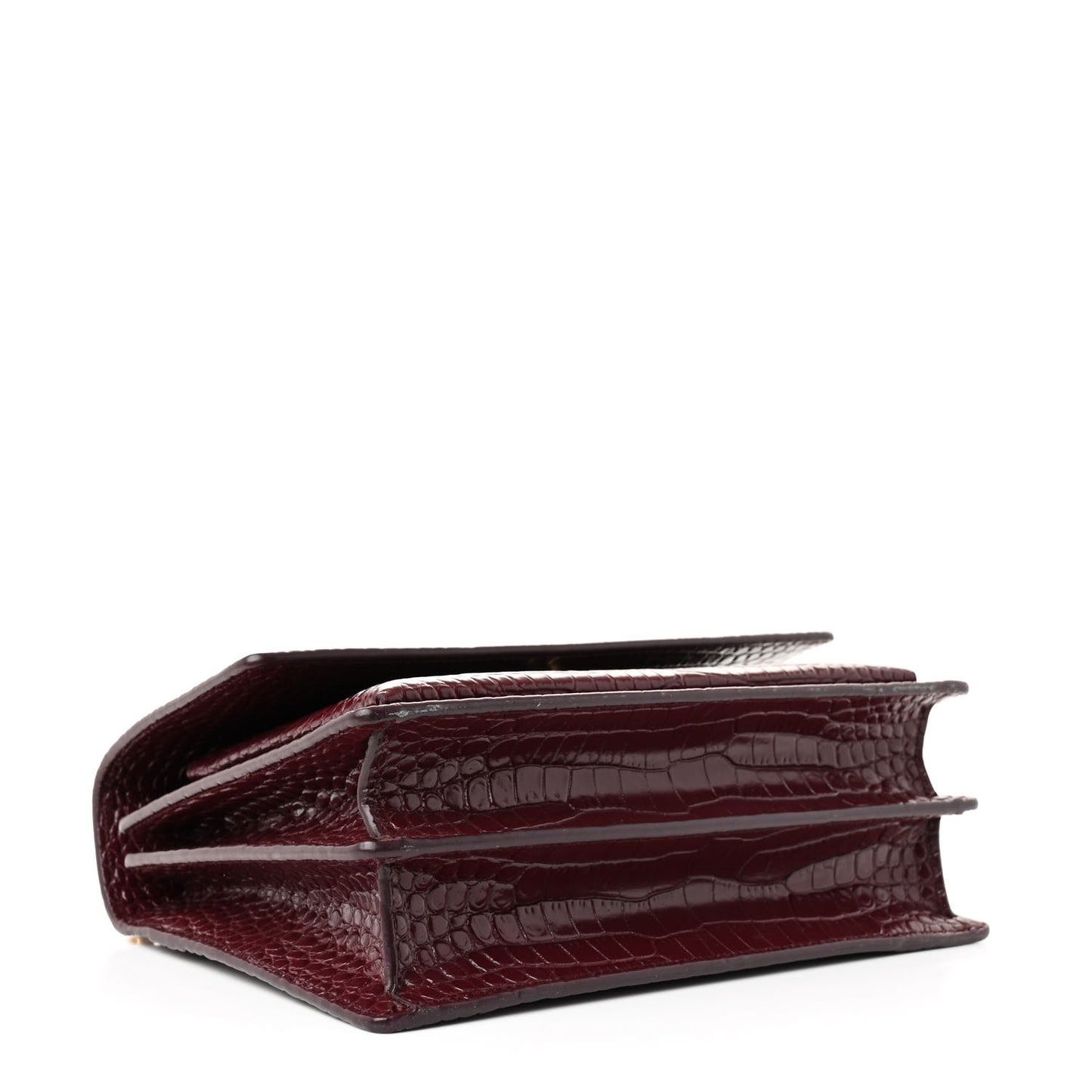 Calfskin Crocodile Embossed Medium Monogram Sunset Rouge Legion