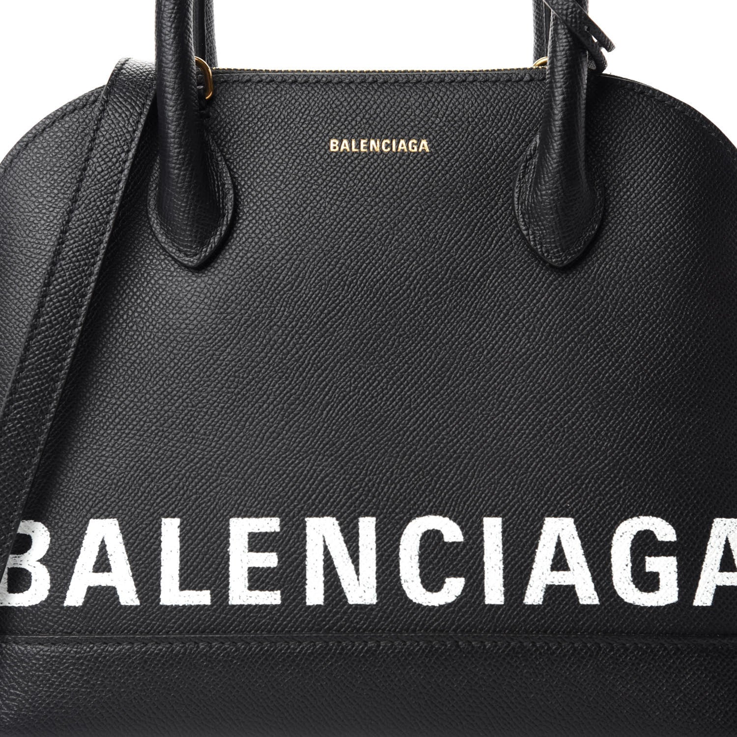 Balenciaga Signature Grained Calfskin Logo S Ville Top Handle Bag Black 10 of 10