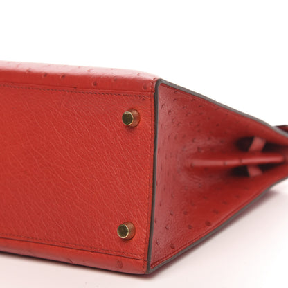 Hermes Ostrich Kelly Sellier 32 Rouge Vif 9 of 12