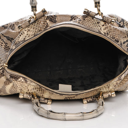 Gucci Python Pop Bamboo Top Handle Tote Roccia 4 of 8