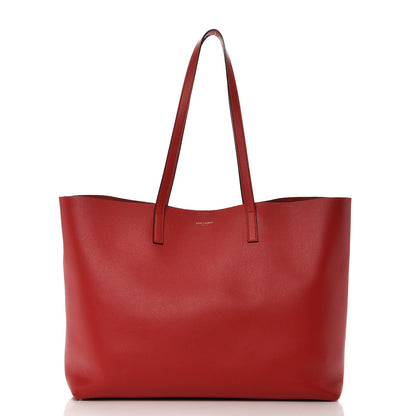 Saint Laurent Calfskin Large Shopping Tote Red 3 of 12