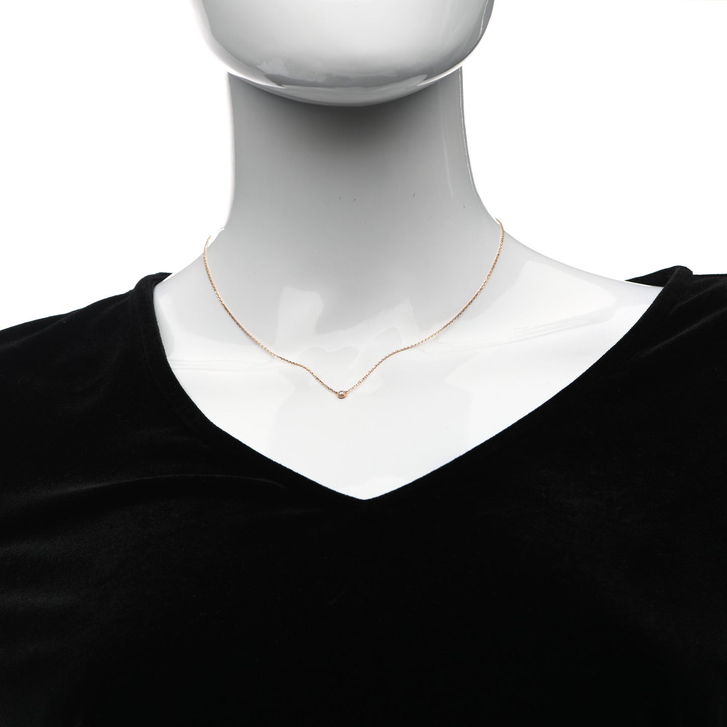 18K Pink Gold Diamond XS D'Amour Pendant Necklace