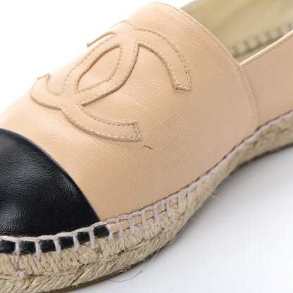 Chanel Lambskin CC Espadrilles 38 Beige Black 15 of 17