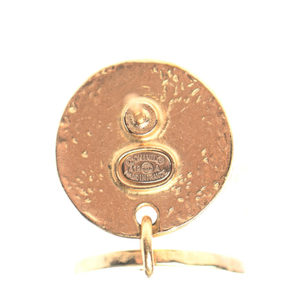 Chanel Pearl Crystal Logo Drop Earrings Gold 4 of 4