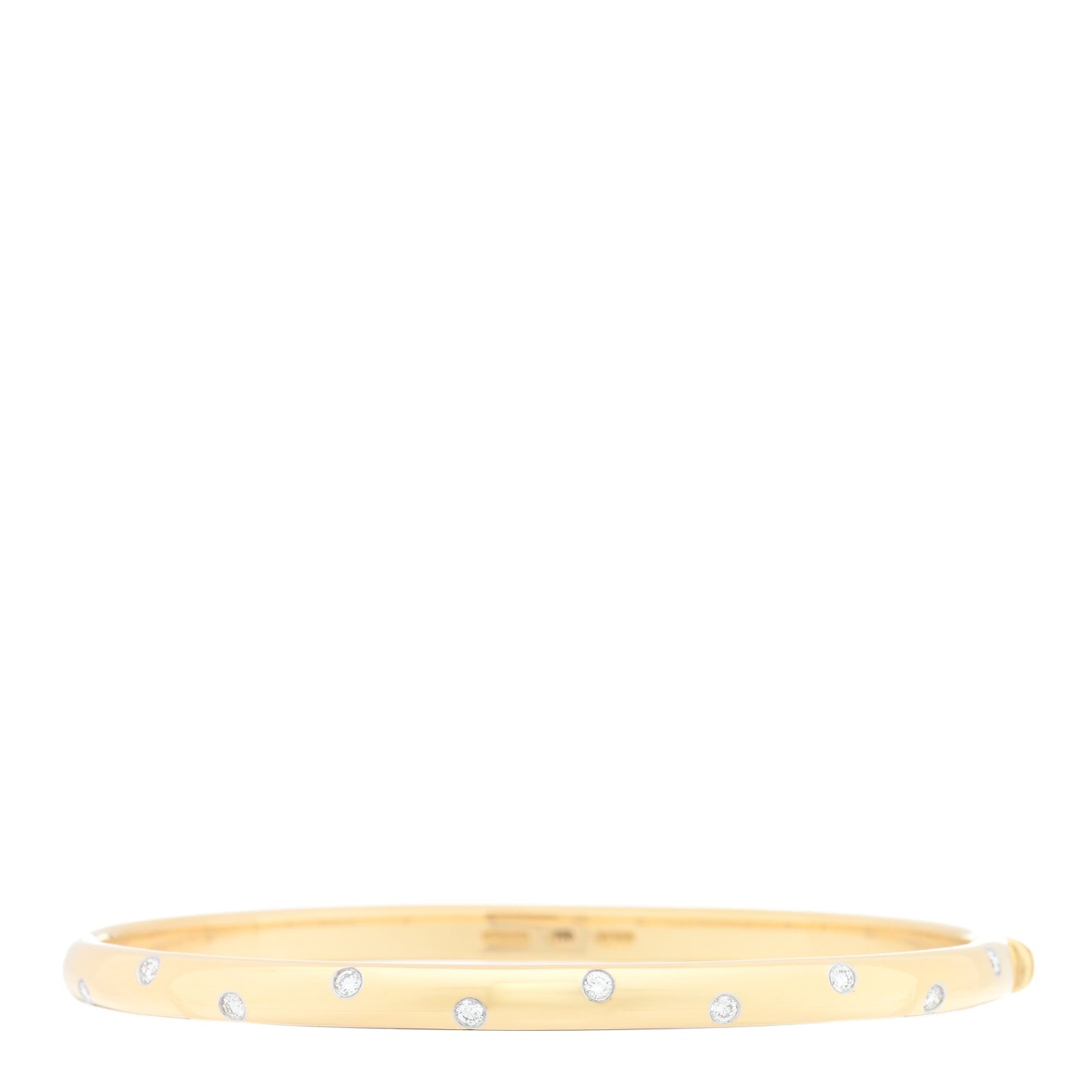 18K Yellow Gold Platinum Diamond 4.5mm Etoile Bangle Bracelet
