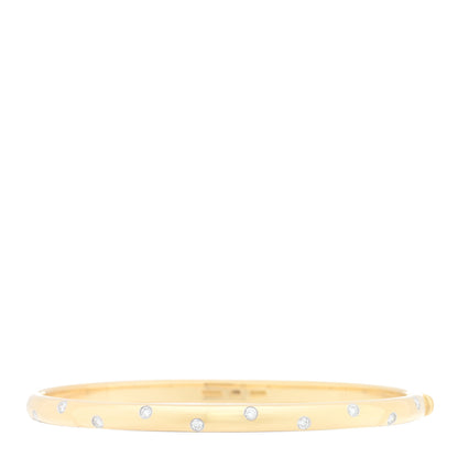 Tiffany 18K Yellow Gold Platinum Diamond 4.5mm Etoile Bangle Bracelet 1 of 3
