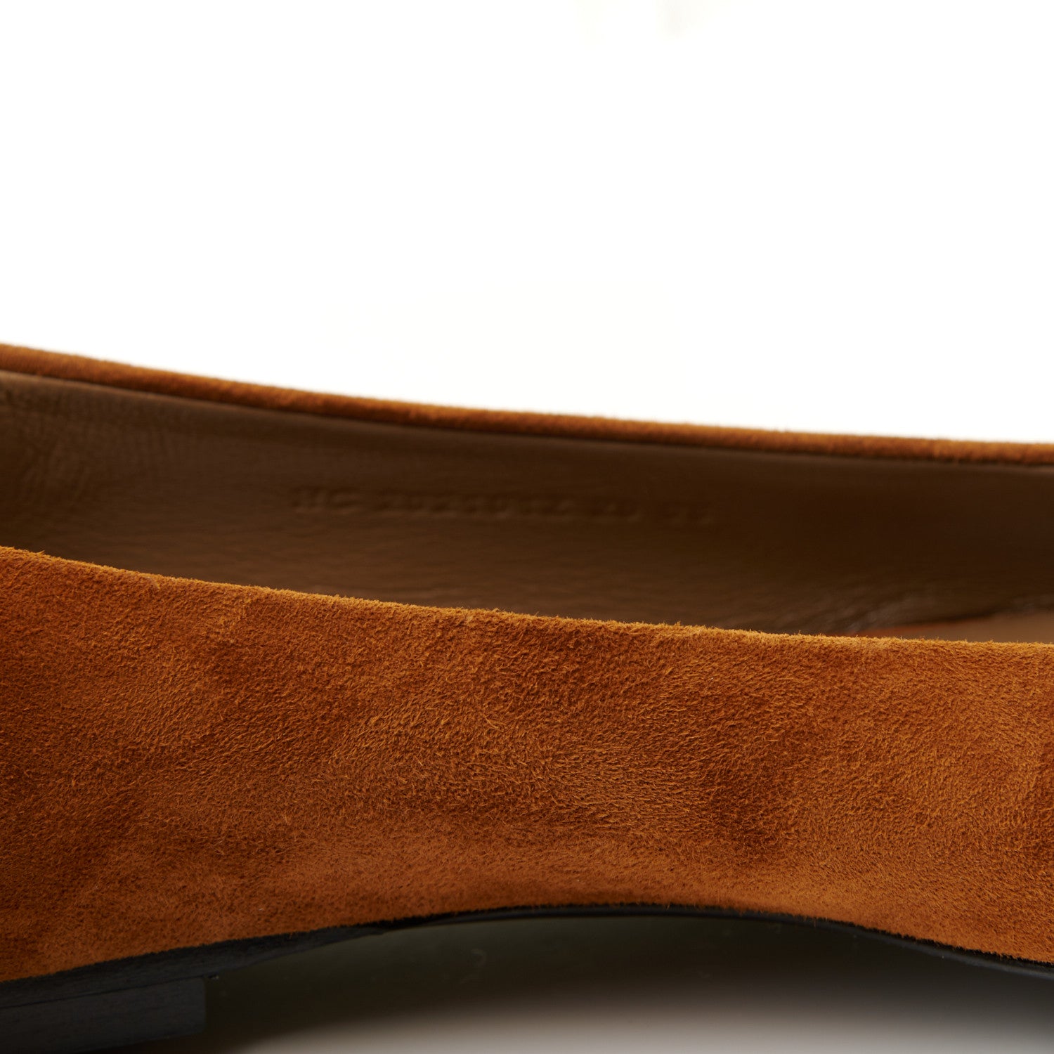 Hermes Suede Goatskin Bilbao Ballerina Flats 37.5 Marron Iroko 8 of 9