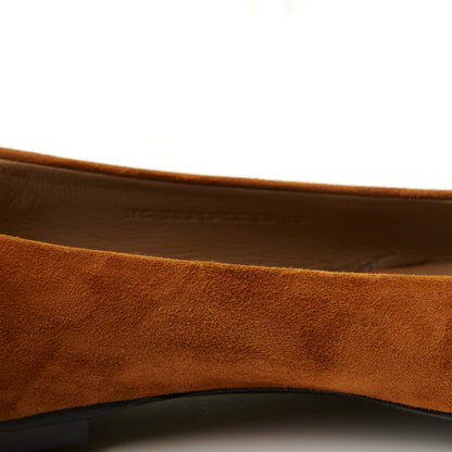 Hermes Suede Goatskin Bilbao Ballerina Flats 37.5 Marron Iroko 8 of 9