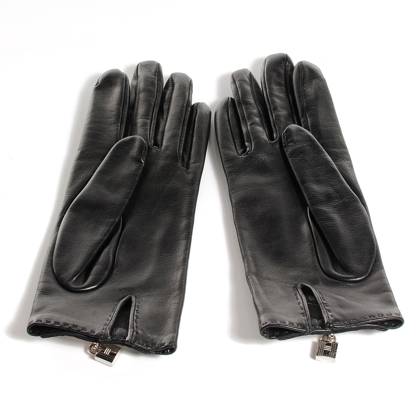 Lambskin Soya Kelly Lock Gloves Black 6
