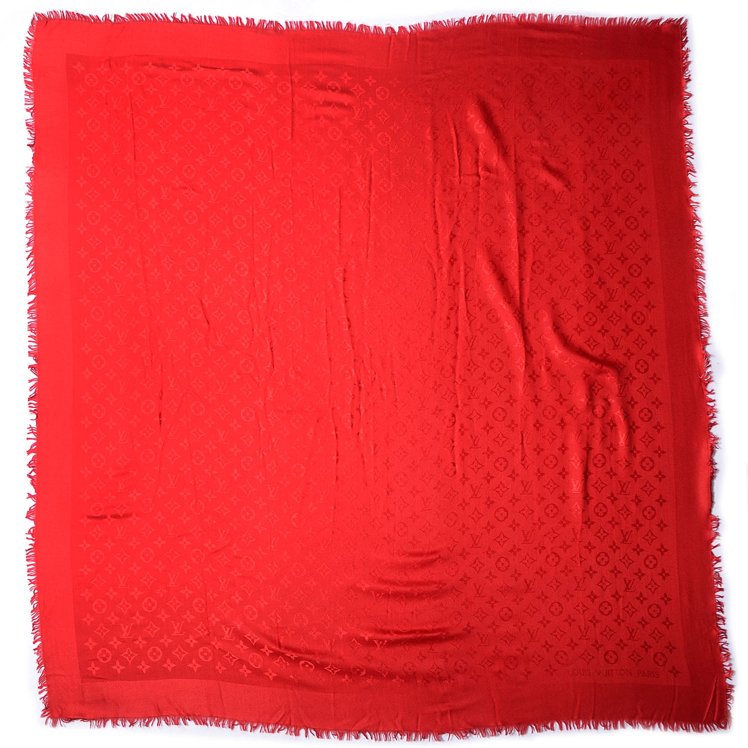 Louis Vuitton Silk Wool Monogram Shawl Pomme D'Amour 3 of 5