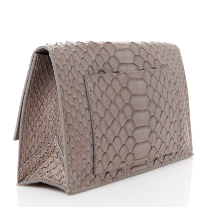 Proenza Schouler Snakeskin Small Lunch Bag Clutch Mushroom Ecru 3 of 13