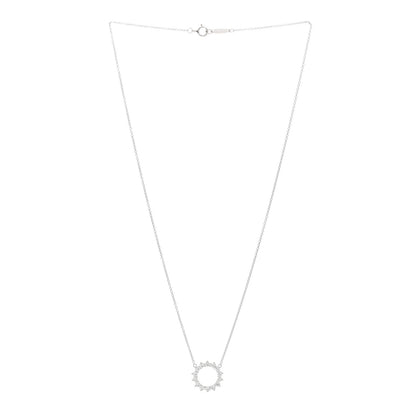 Tiffany Platinum Diamond Small Open Circle Pendant Necklace 3 of 4