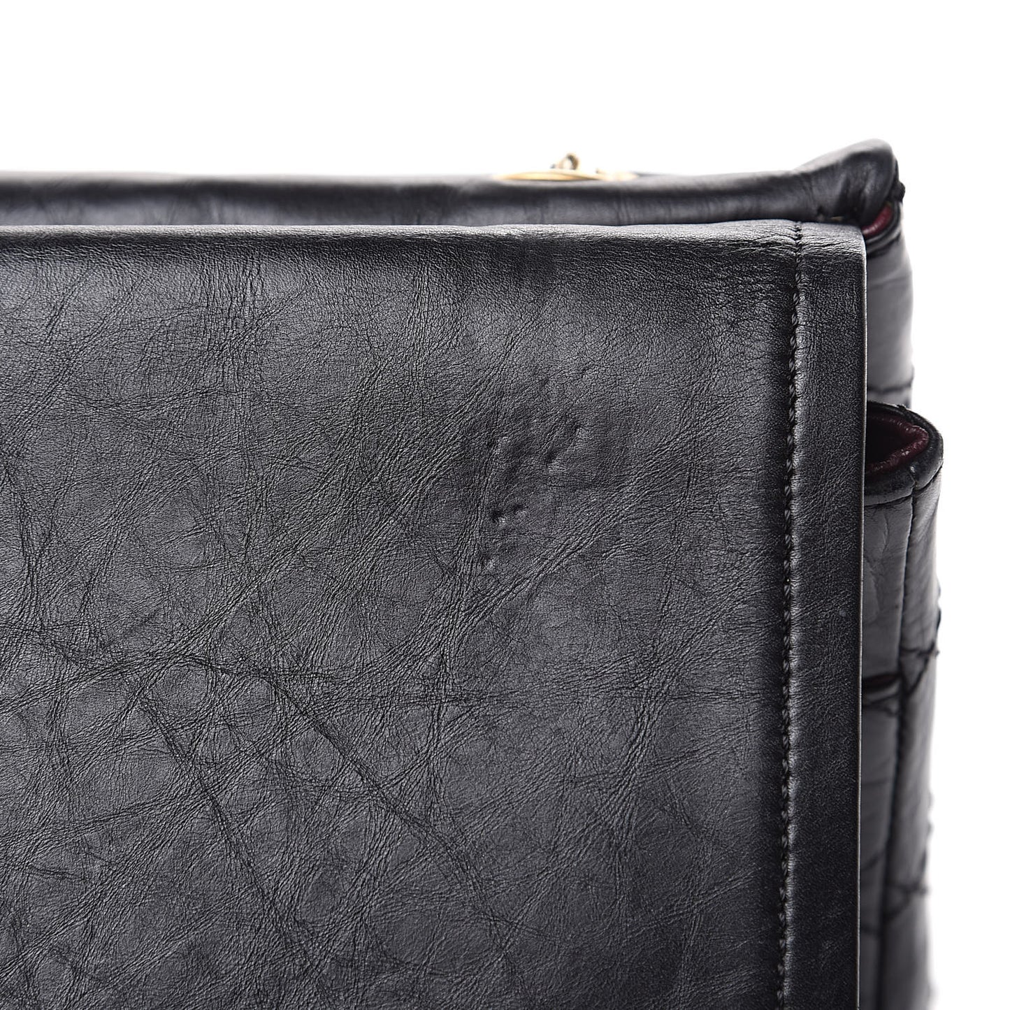Aged Calfskin Quilted 2.55 Reissue 227 Flap Black