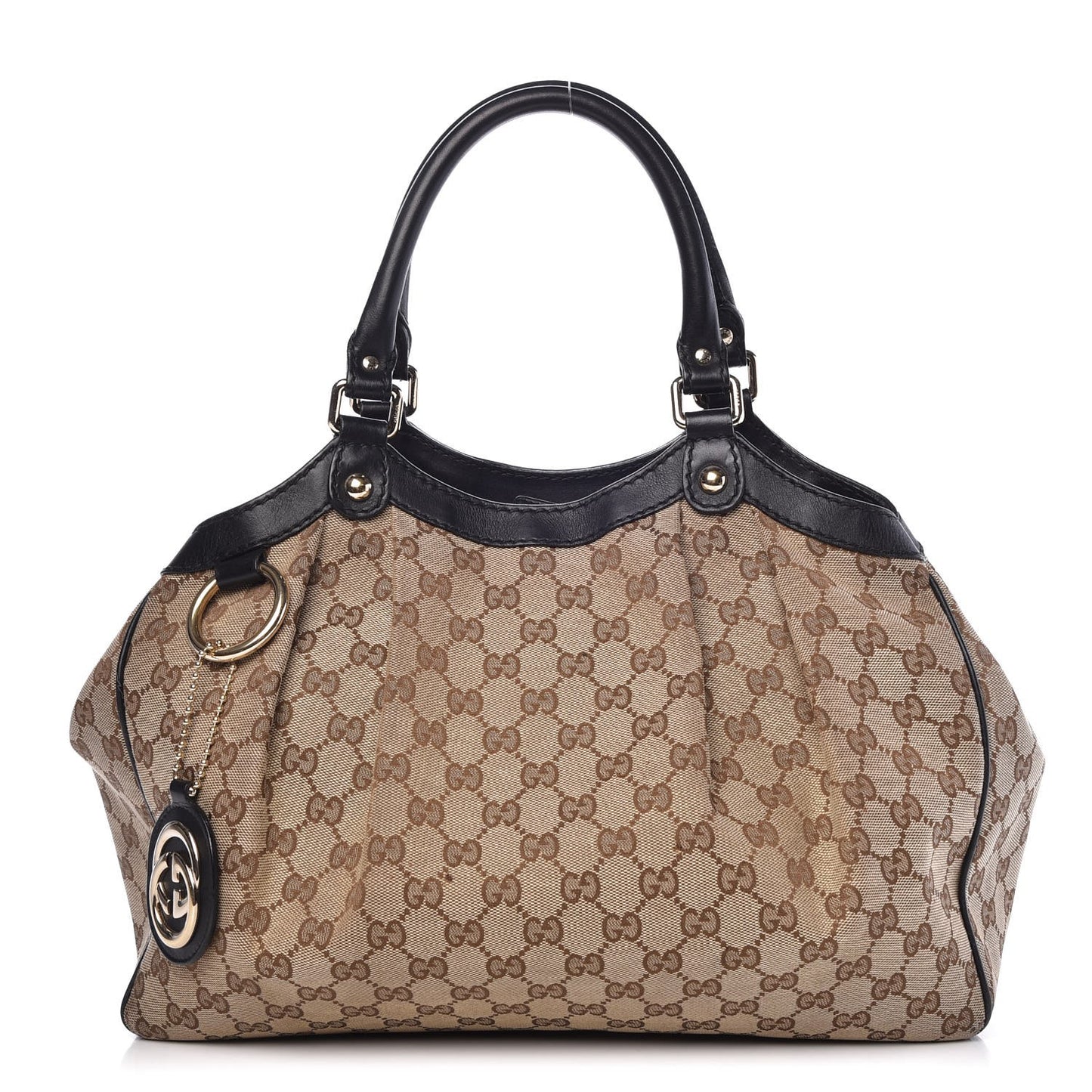 Monogram Medium Sukey Tote Beige Ebony Black