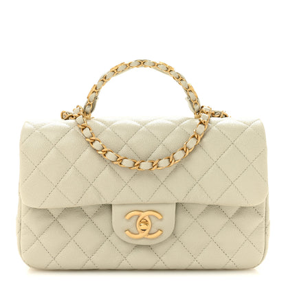 Chanel Caviar Quilted Small Handy CC Flap Light Grey 1 of 10