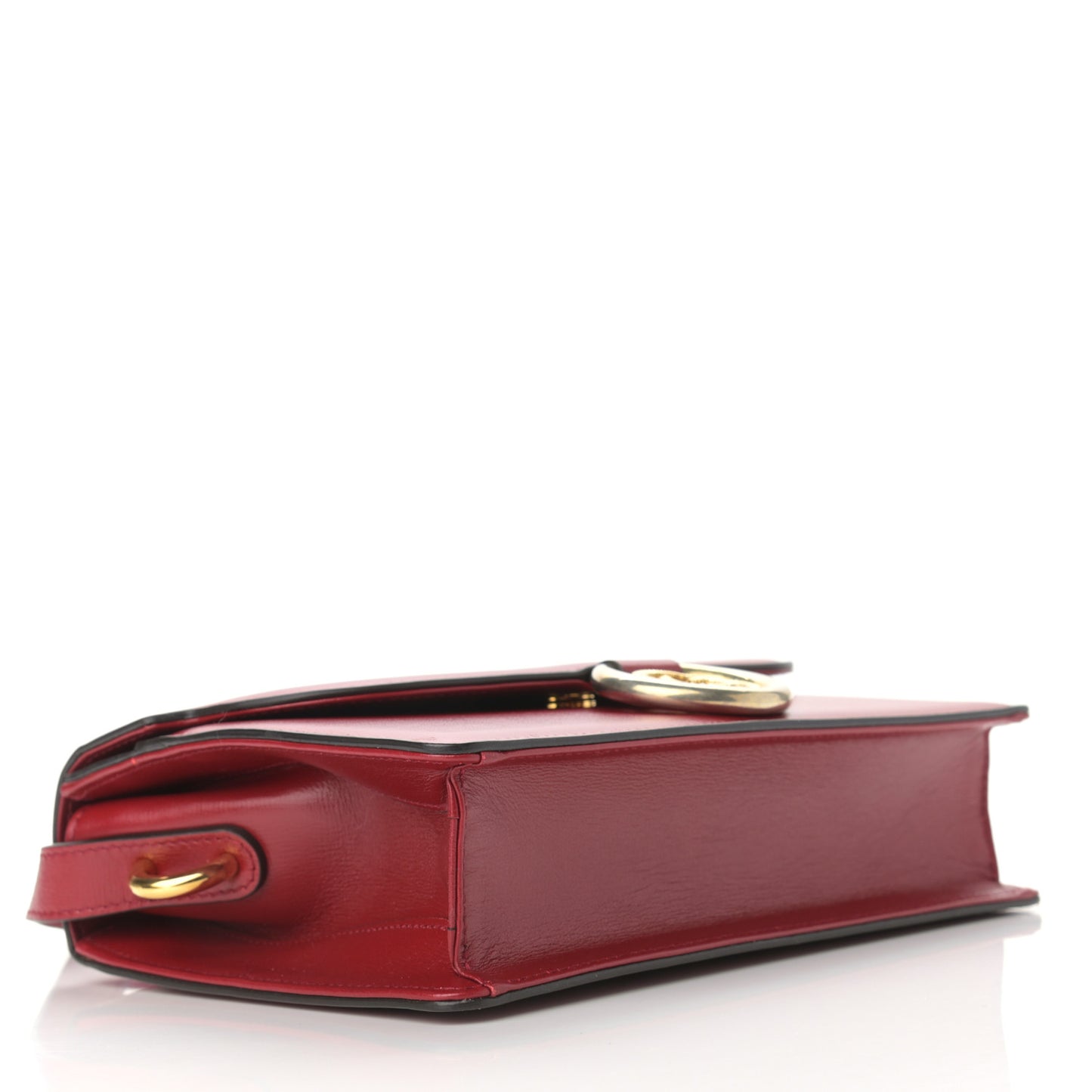 Textured Calfskin Small Torchon GG Ring Shoulder Bag New Cherry Red