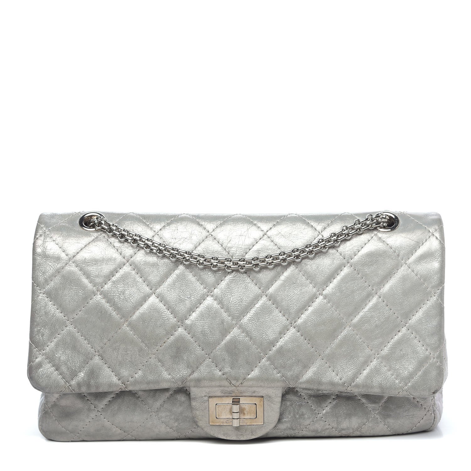 Chanel Metallic Aged Calfskin Quilted 2.55 Reissue 227 Flap Silver 1 of 20