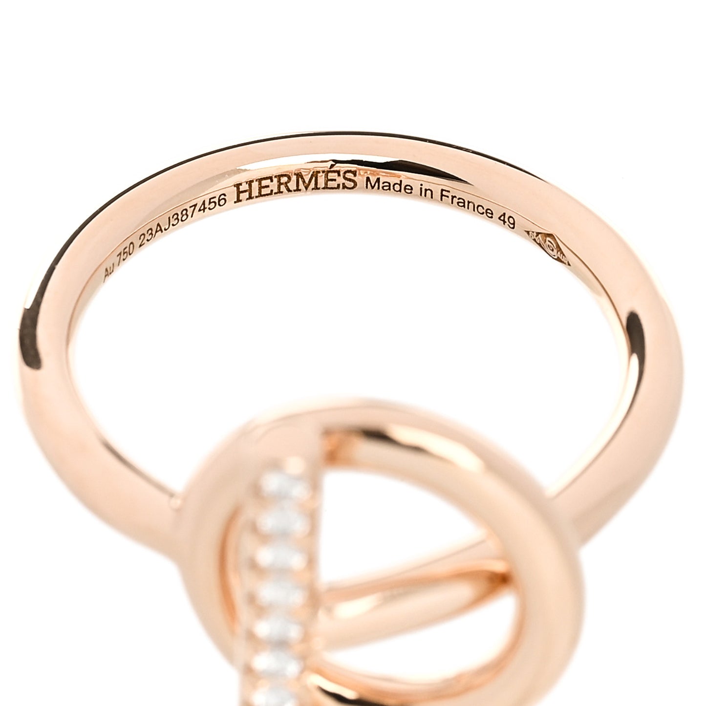 18K Rose Gold Diamond PM Echappee Ring 49 5