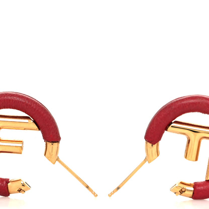 Fendi Nappa F is Fendi Hoop Earrings Red 3 of 4